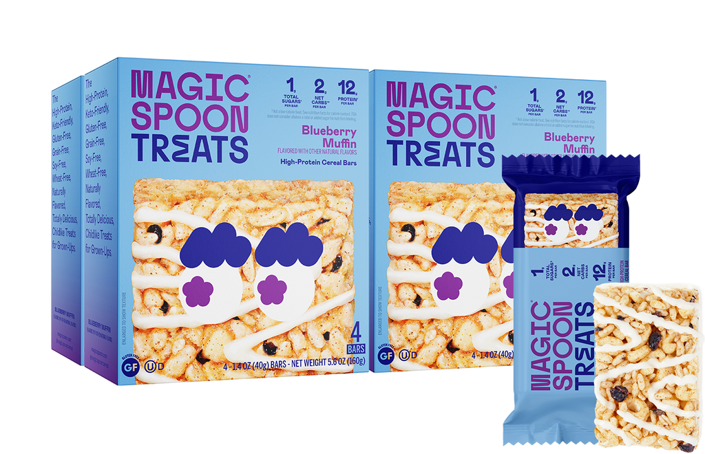 Blueberry Muffin Cereal Treats | Blueberry Cereal Snack Bars | Magic Spoon