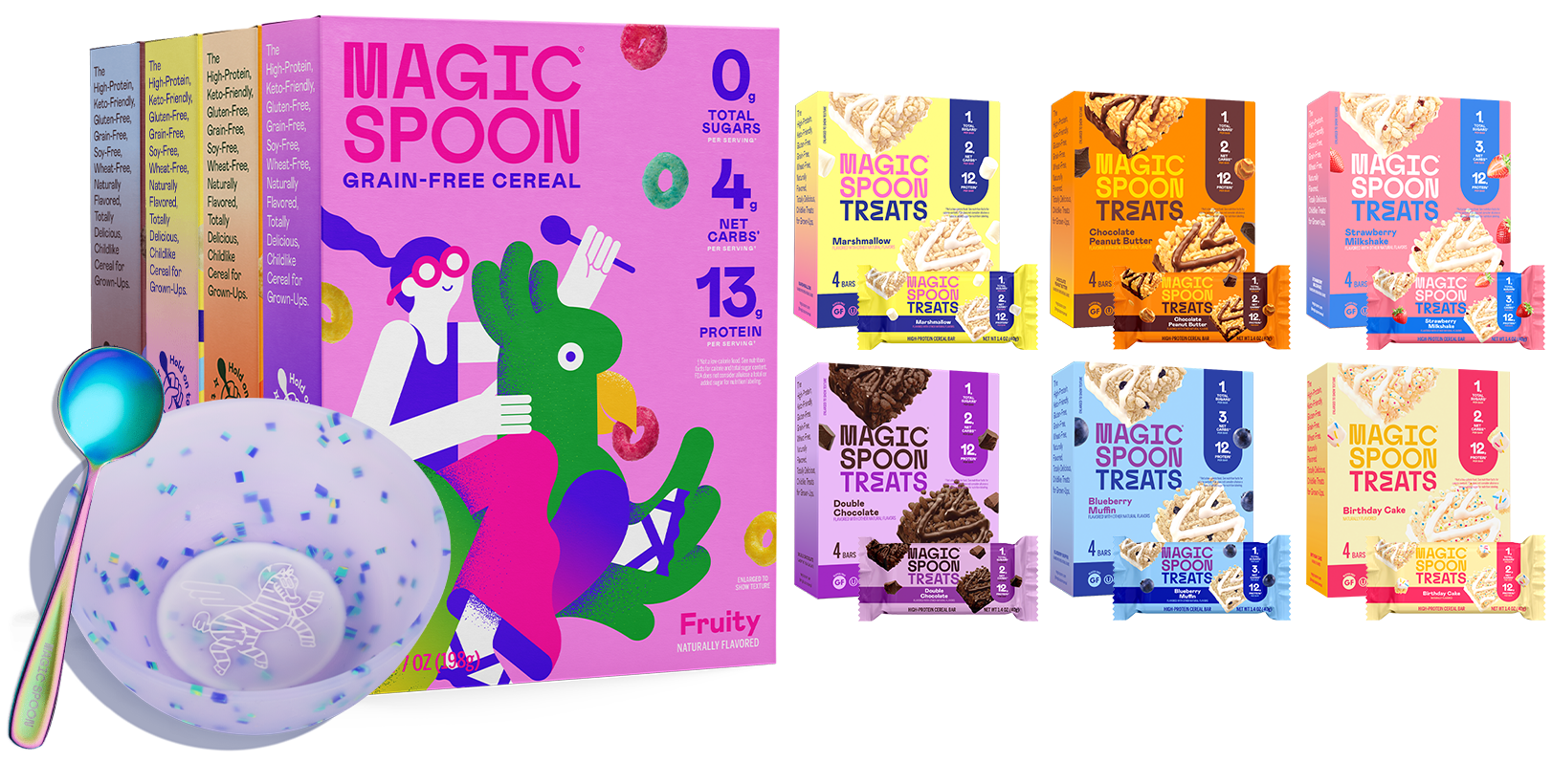 linear-gradient(to bottom, #FFEFBE 0%, #FF879E 100%) | Magic Spoon Treats + Cereal Bundle