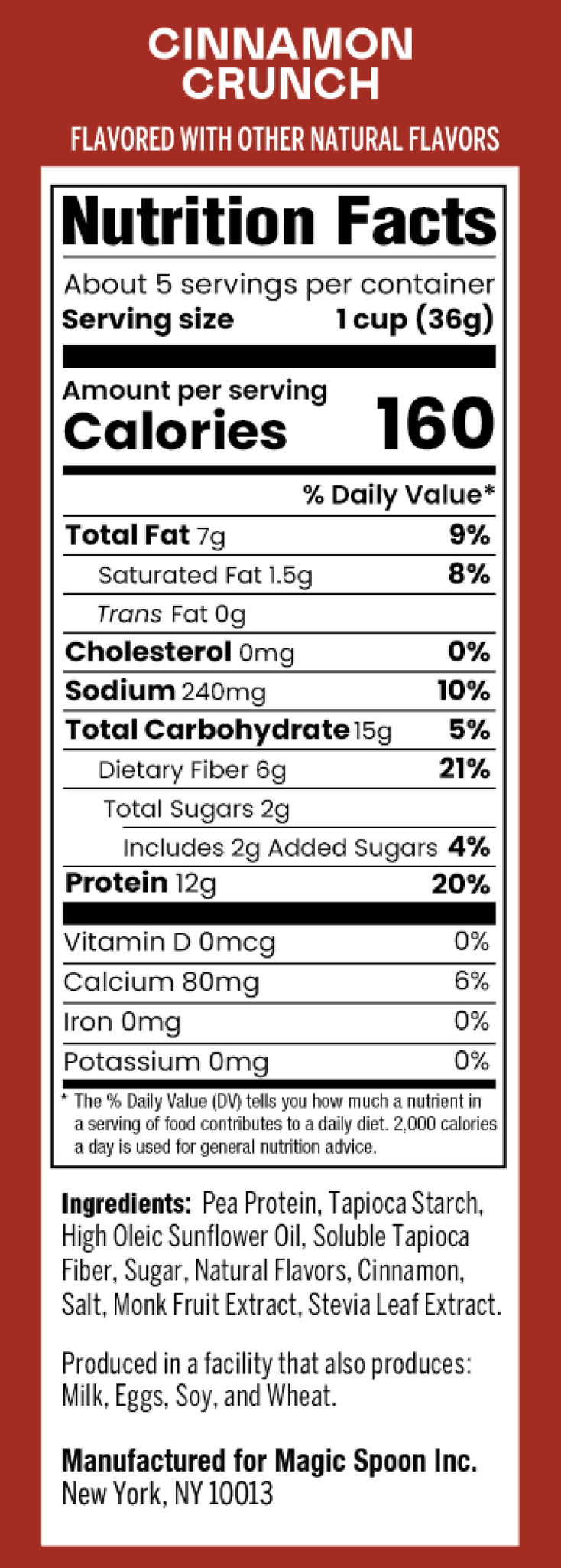Cinnamon Crunch - Protein + Fiber Cereal 1 case (4 boxes)