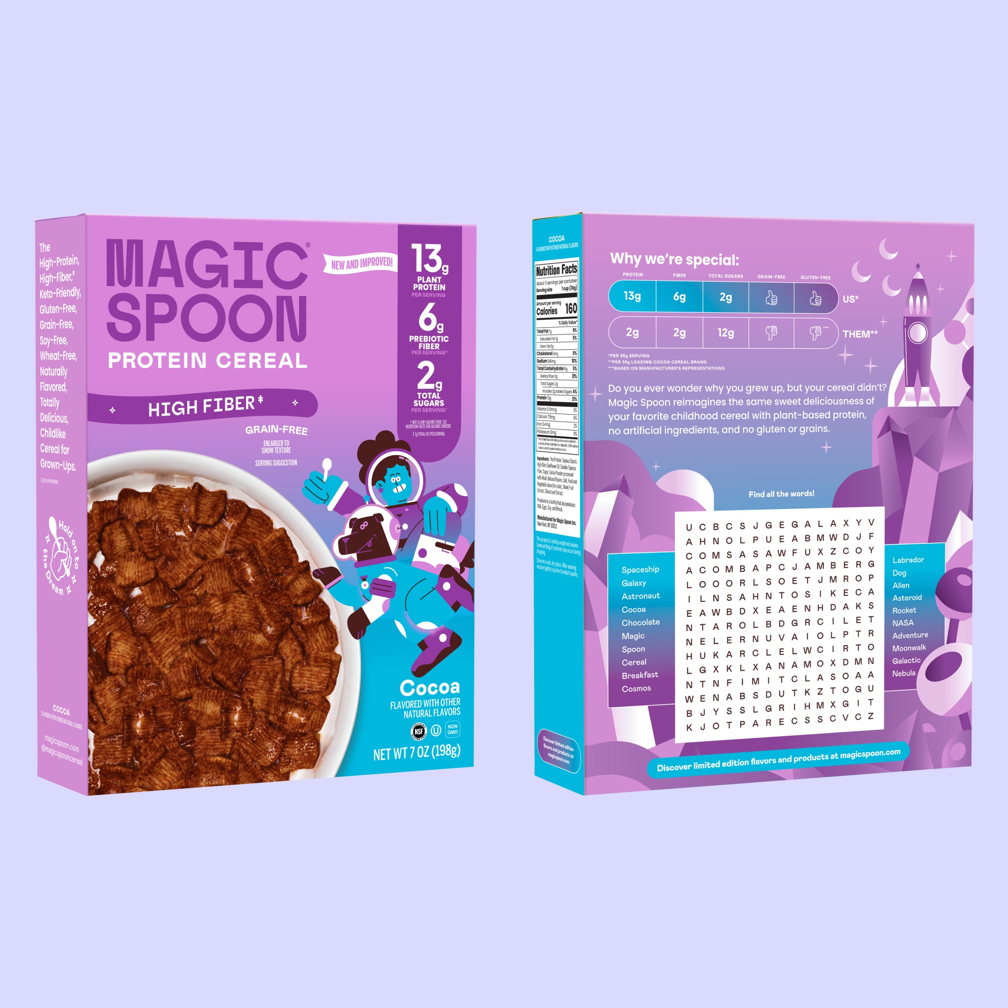 Cocoa Fiber Cereal Front and Back