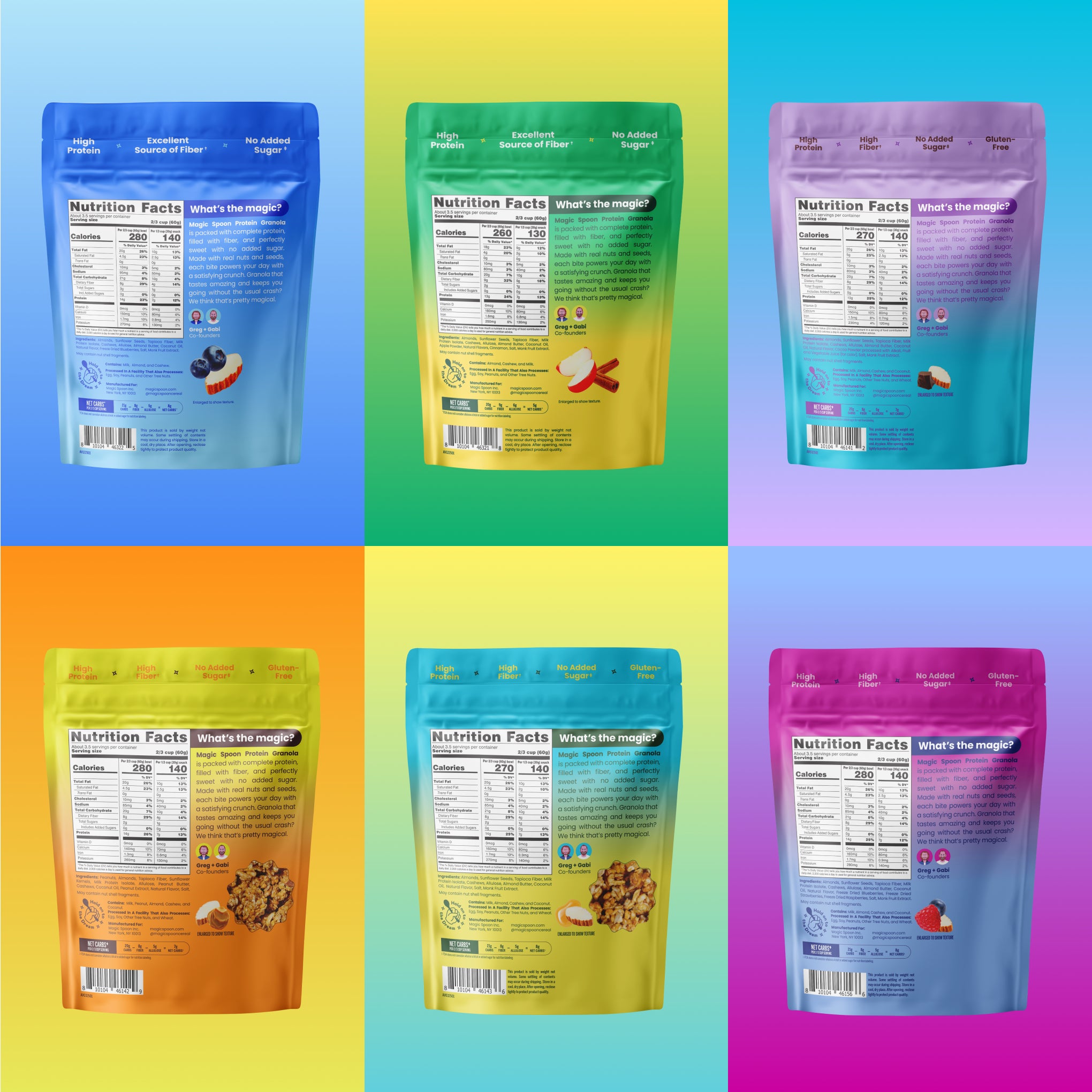 Variety 6 Protein Granola Back