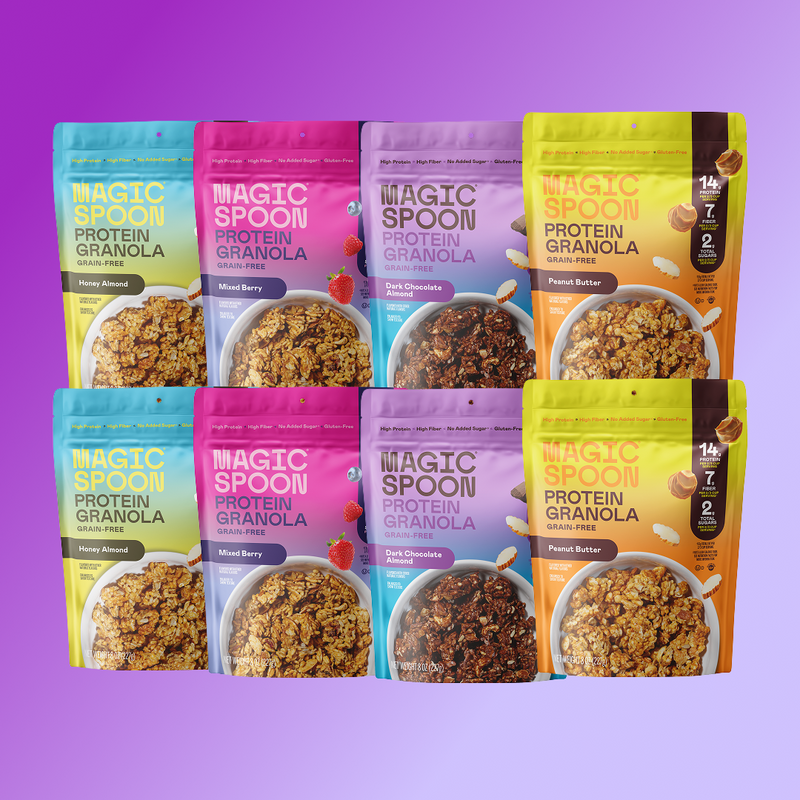 Big Granola Bundle - 8 bags - Peanut Butter, Honey Almond, Mixed Berry, Dark Chocolate Almond - TTS