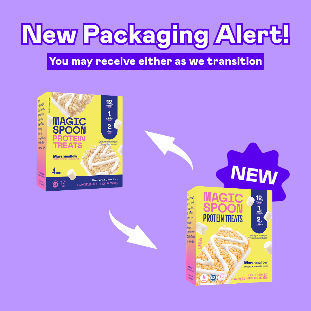 Six-pack discovery kit containing cereals, treats, and granola in fruity, cocoa, marshmallow, peanut butter, and honey almond