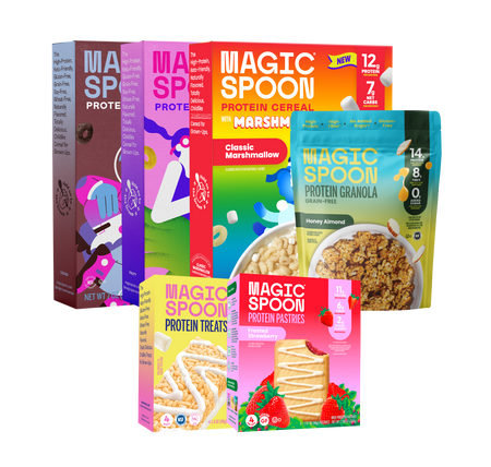 Magic Spoon All-Star Mix - 3 boxes of Cereal, 1 box of Treats, 1 bag of Granola, 1 box of Pastries at magicspoon.com