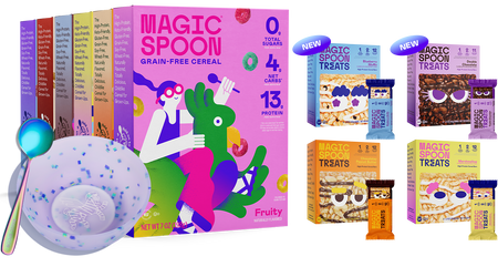 Magic Spoon ULTIMATE MAGIC MIX - 16 CEREAL TREATS (4 BOXES) + 6 BOXES OF CEREAL + 1 BOWL SET at magicspoon.com