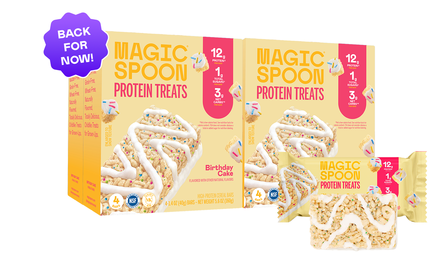 linear-gradient(to bottom, #FFEFBE 0%, #FCD1DA 100%) | Magic Spoon Birthday Cake Treats