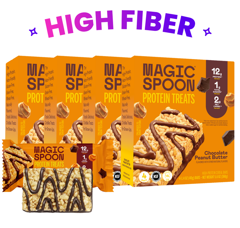 linear-gradient(to bottom, #FFD533 0%, #FFB244 100%) | Magic Spoon Chocolate Peanut Butter Treats