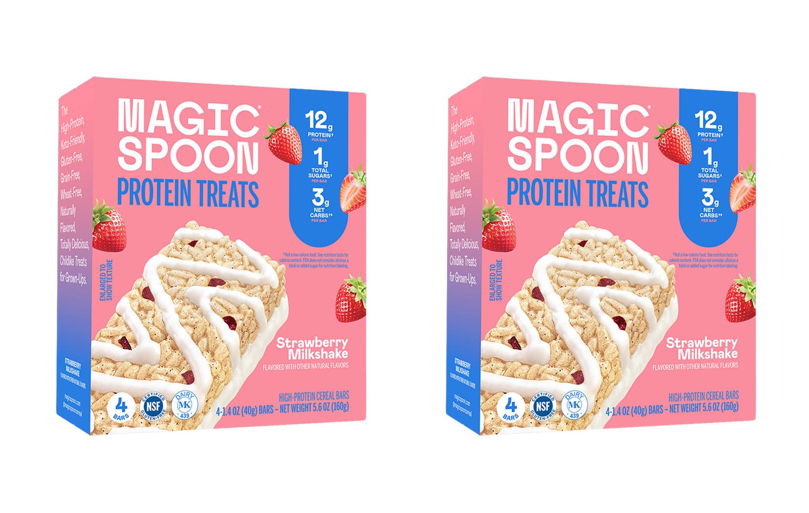 Strawberry Milkshake - 8 Cereal Treats (2 Boxes)