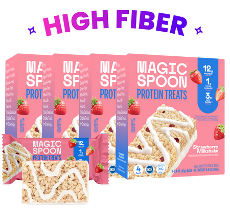 Magic Spoon Strawberry Milkshake - 16 Cereal Treats (4 Boxes) at magicspoon.com