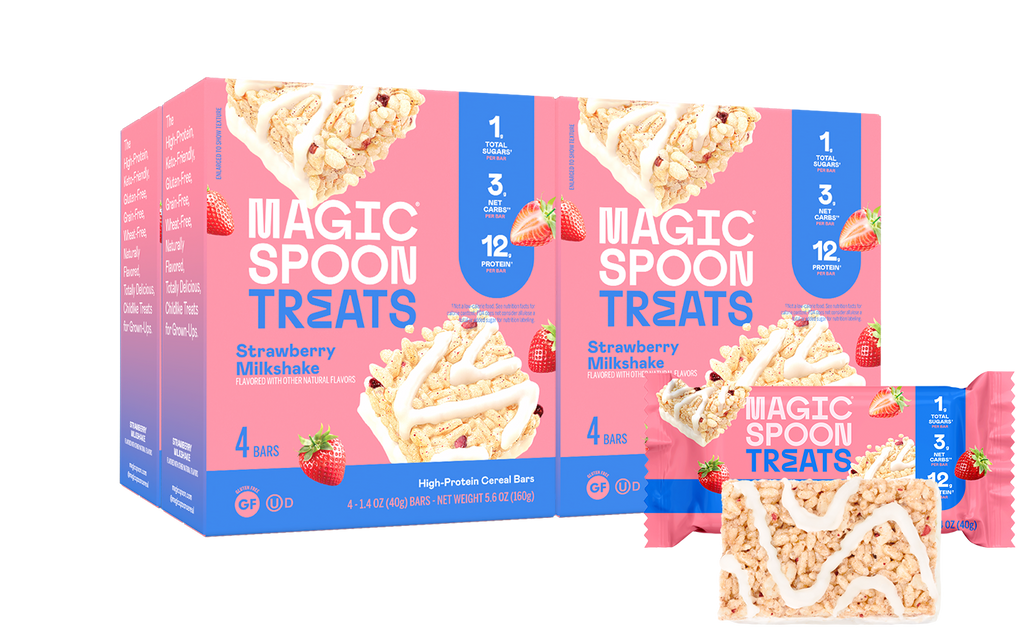 Strawberry Milkshake Cereal Treats Strawberry Snack Bars Magic Spoon