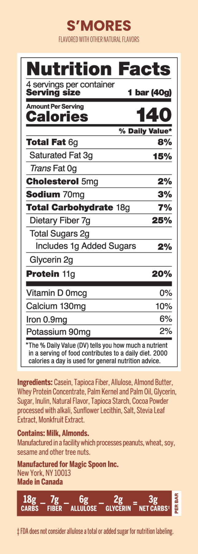 Magic Spoon Nutrition Panel