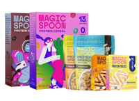 linear-gradient(to bottom, #BFEFFF 0%, #F7EF79 100%) | Magic Spoon Treats, Cereal and Granola