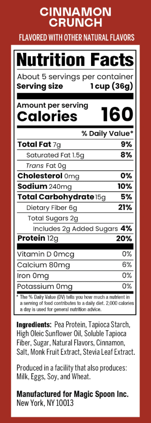 Cinnamon Crunch - Protein + Fiber Cereal 1 case (4 boxes)