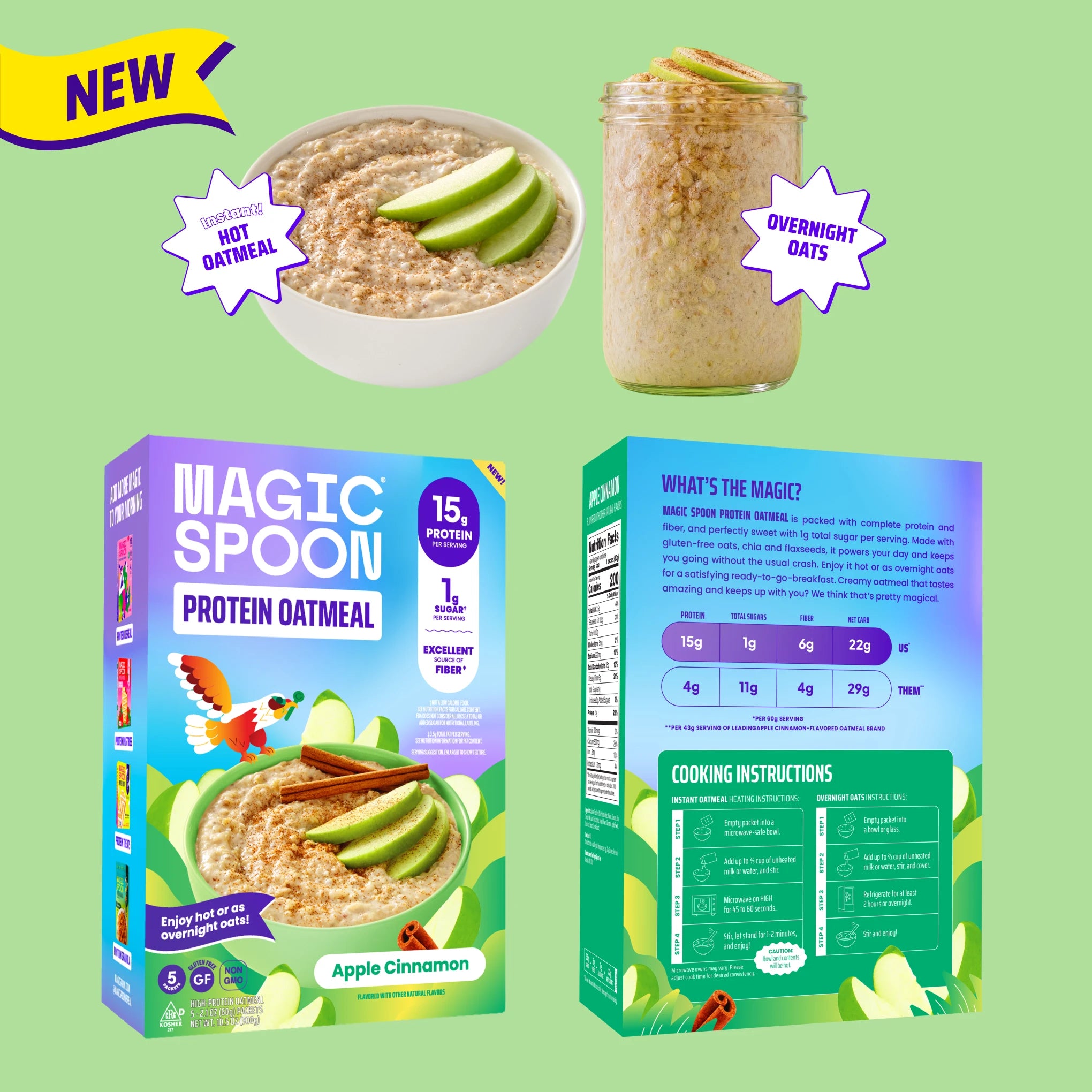 Magic Spoon Protein Oatmeal Front and Back Box