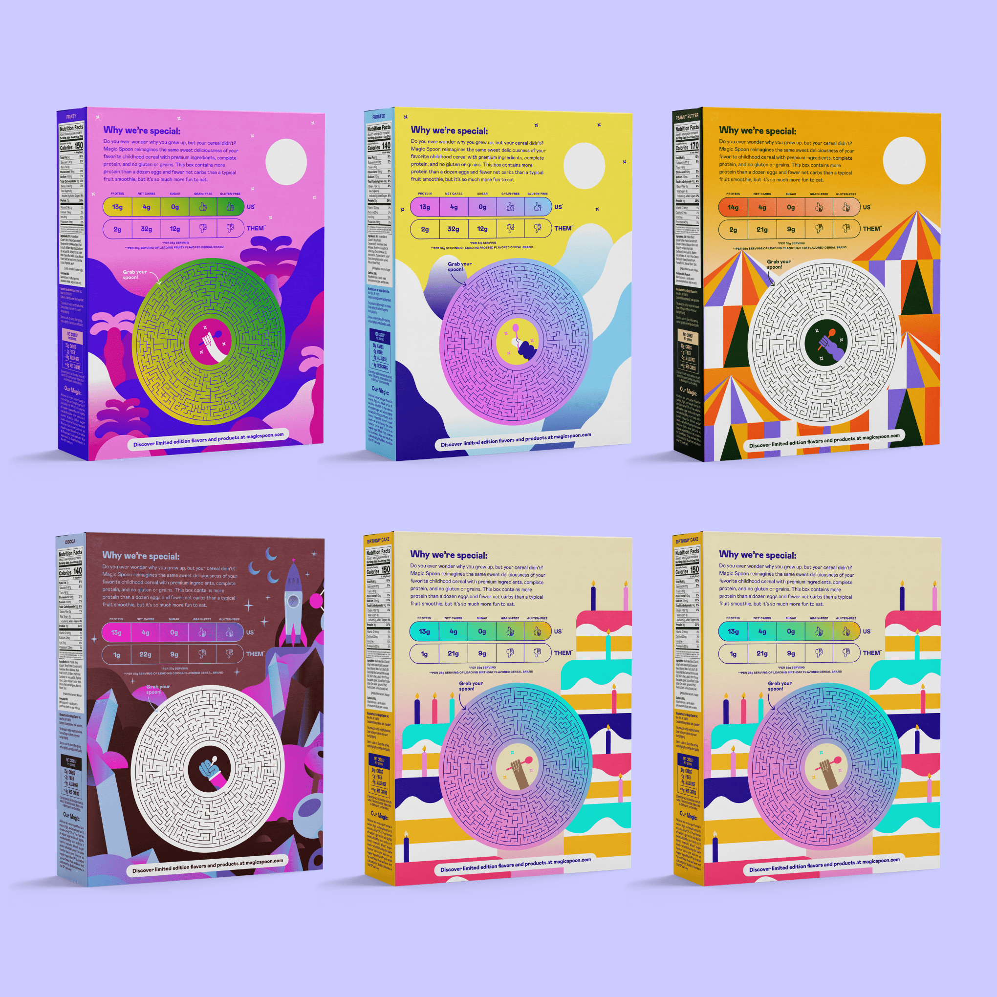 Birthday Cake Cereal Variety Pack Boxes