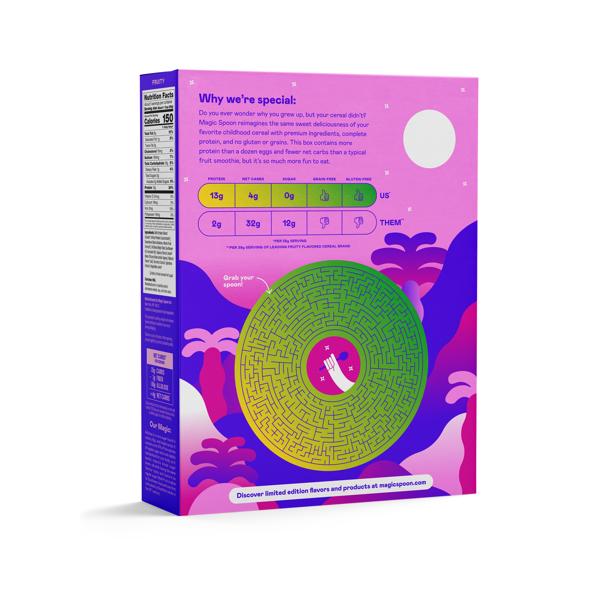 Back of Fruity Cereal Box