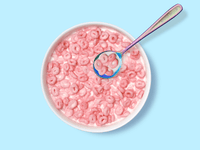 Bowl of Strawberry Milkshake Cereal